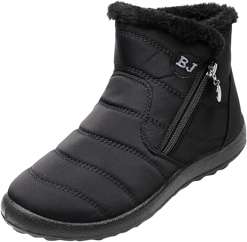 Damen Schlupfstiefel Winterboots Nylon Schnee Knöchel Kurze Stiefe — Heizkleidung