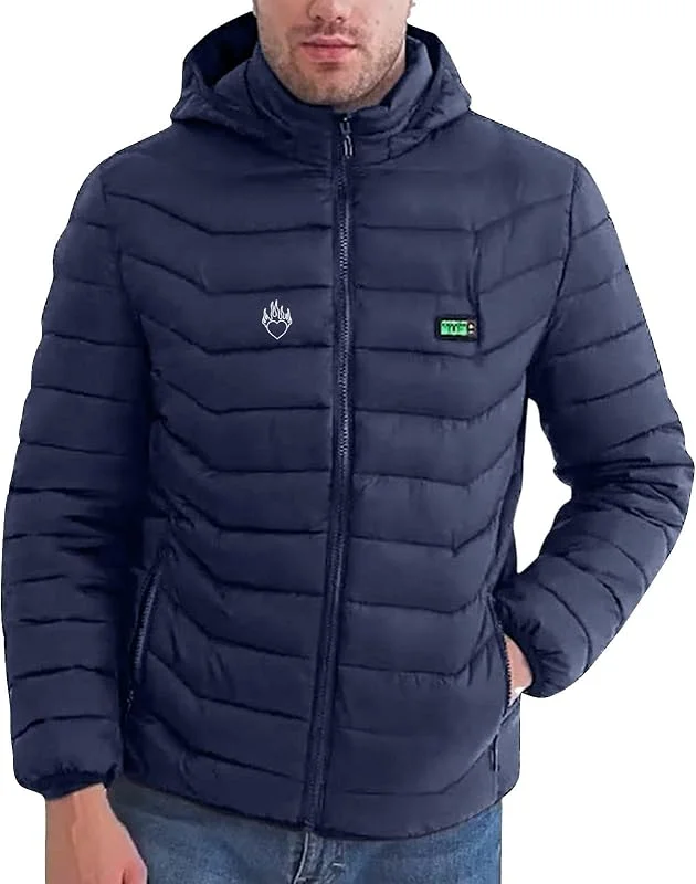 Herren Beheizbare Jacke Winter Outdoor Heizjacke mit 21 Heizzonen Elektrische Beheizte Winterjacke USB Beheizbar Steppjacke mit Kapuze Wärme Kapuzenjacke Skijacke Outdoorjacke Männer Funktionsjacke — Heizkleidung