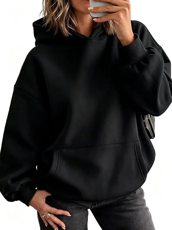 CLOAKA Hoodie Damen Oversize Casual Langarm Pullover für Damen mit Taschen — Heizkleidung