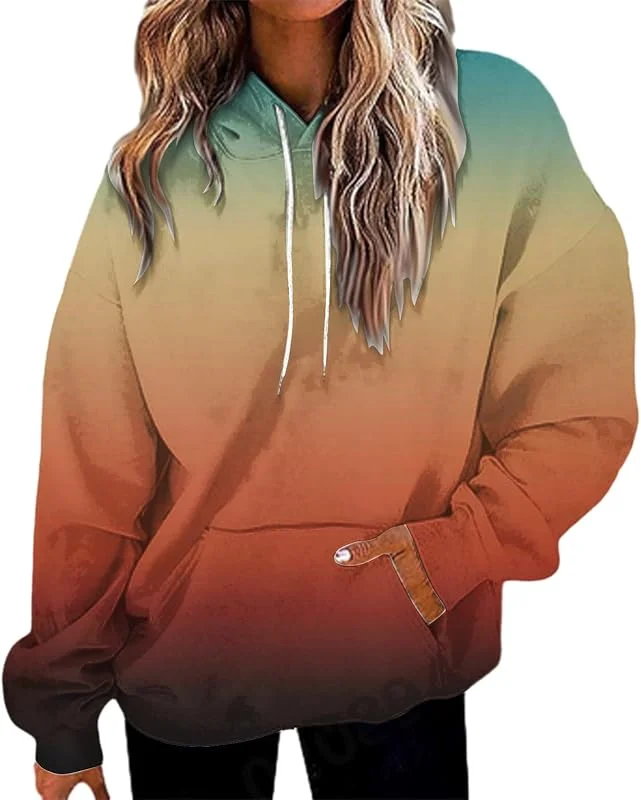 Generisch Hoodie Damen Oversize Pullover Sport Langarm Fleece Gefütterte Sweatshirt mit Kapuze Einfarbig Basic Kapuzenpullover Sweatjacke Damen Mit Kapuze Kälte Wüste — Heizkleidung