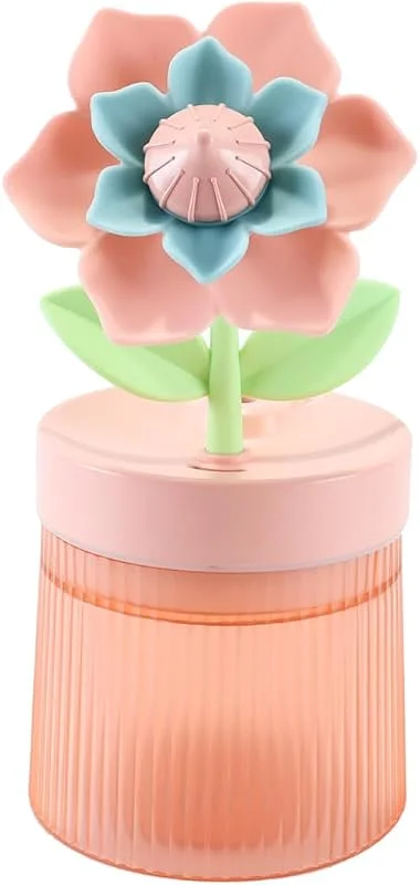 Sunflower Tragbarer Mini-Luftbefeuchter, 260 ml Leiser Kaltnebel-Luftbefeuchter für Schreibtisch, Schlafzimmer und Büro (rosa)