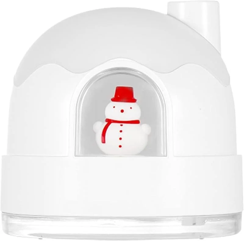 Schlafzimmer-Luftbefeuchter, Nachtlicht-Luftbefeuchter, niedliches Schneehaus-Design, USB-Stummschaltung, Mini-Luftverdampfer for Schlafzimmer, Weiß