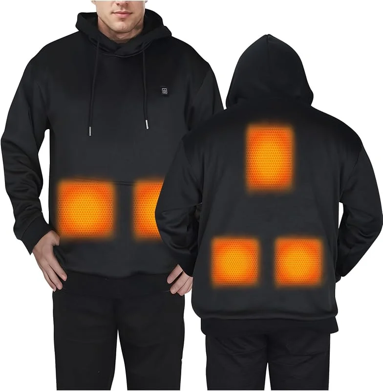 Testsieger Beheizbare Hoodie Herren Damen Beheizte Pullover mit 5 Heizzonen — Heizkleidung