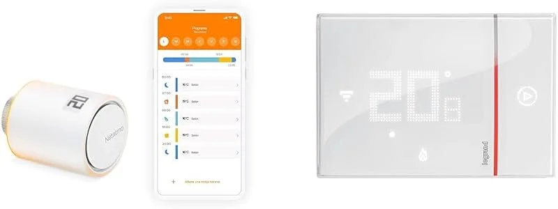 Netatmo Smartes Heizkörperthermostat WLAN, Zusatzmodul für das Smarte Heizkörperthermostate Starterpaket Energie sparen & Komfort steigern + Smarther with Netatmo Thermostat zum Einbauen, Weiß — Heizung Warmepumpe