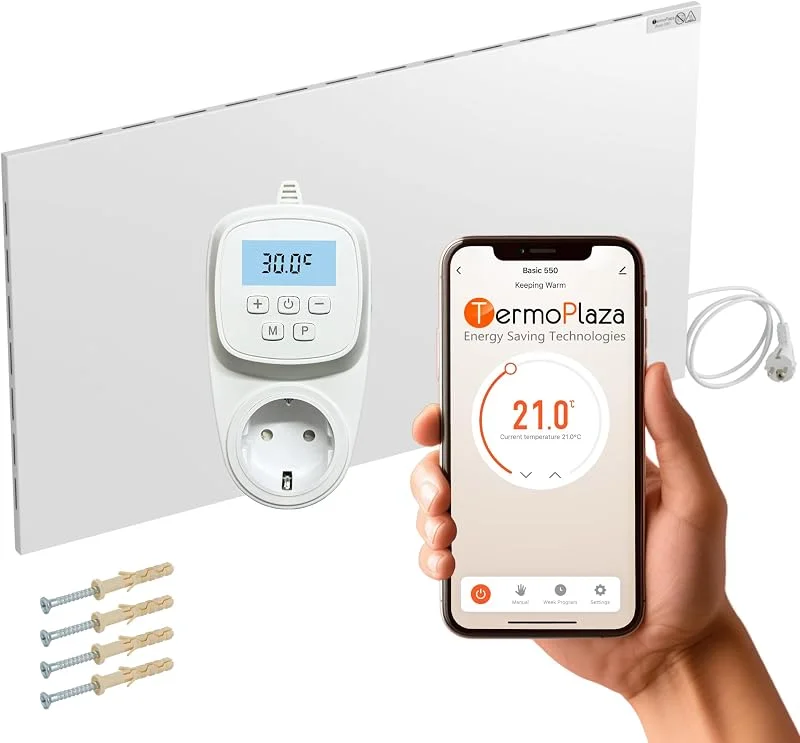 TermoPlaza Infrarotheizung Wandmontage mit Thermostat für Räume bis 14 m² — Heizung Warmepumpe