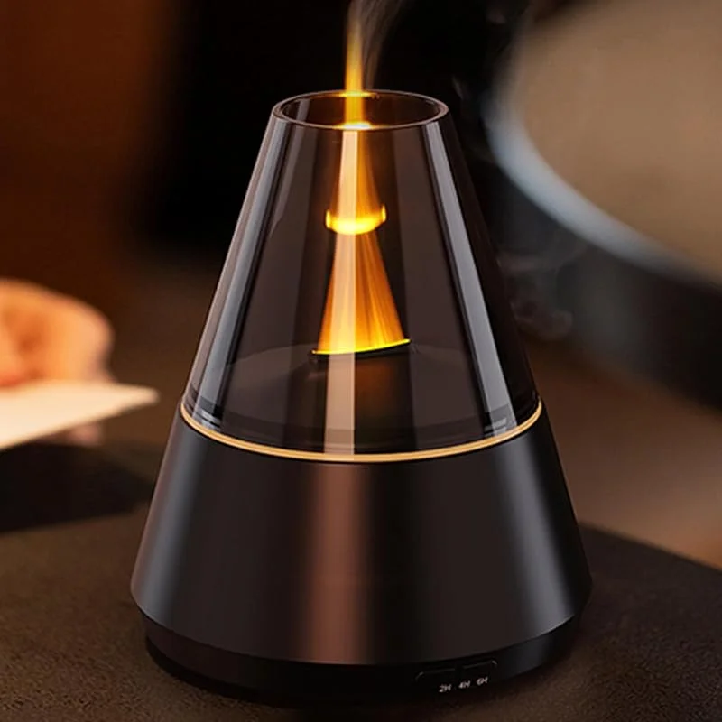 QKTYB Diffusor für ätherische öle, Elektrischer Luftbefeuchter Aroma Diffuser für Zuhause mit 7 Farben LED Licht, 3 Timer Stufen Aromatherapie Air Diffuser für Schlafzimmer Büro Yoga (Schwarz)