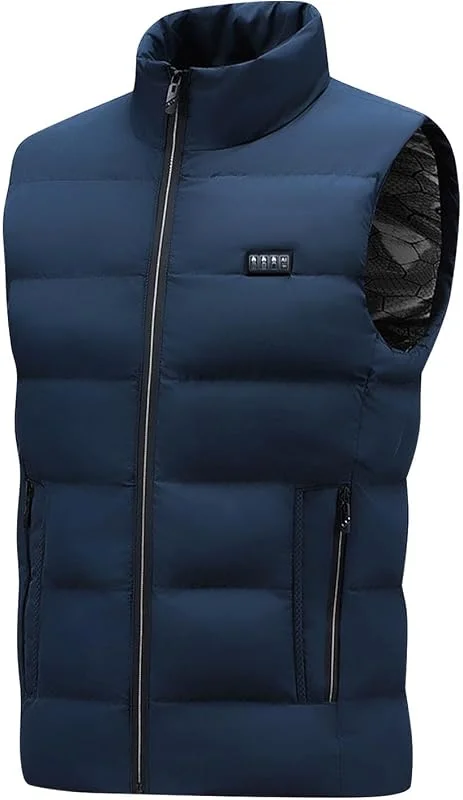 Heizweste Herren Beheizbare Weste mit 23 Heizpads Wärme Steppweste Outdoor — Heizkleidung
