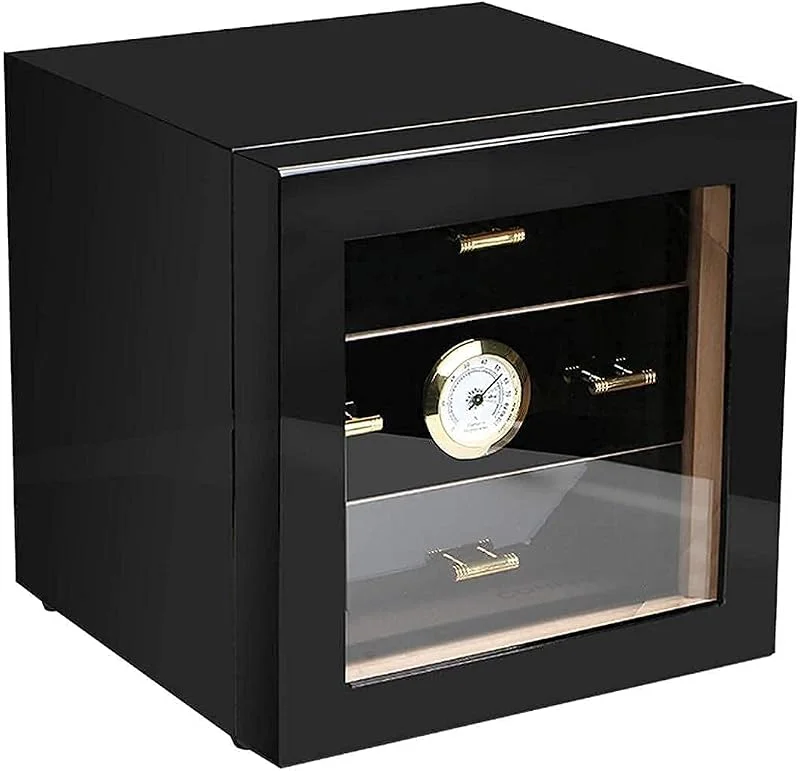 Humidor Zigarrenschrank mit Hygrometer und Luftbefeuchter, 3-lagige Schubladen, dezente Zigarrenkiste, dekorative Box - Stilvolle Aufbewahrung für Zigarren