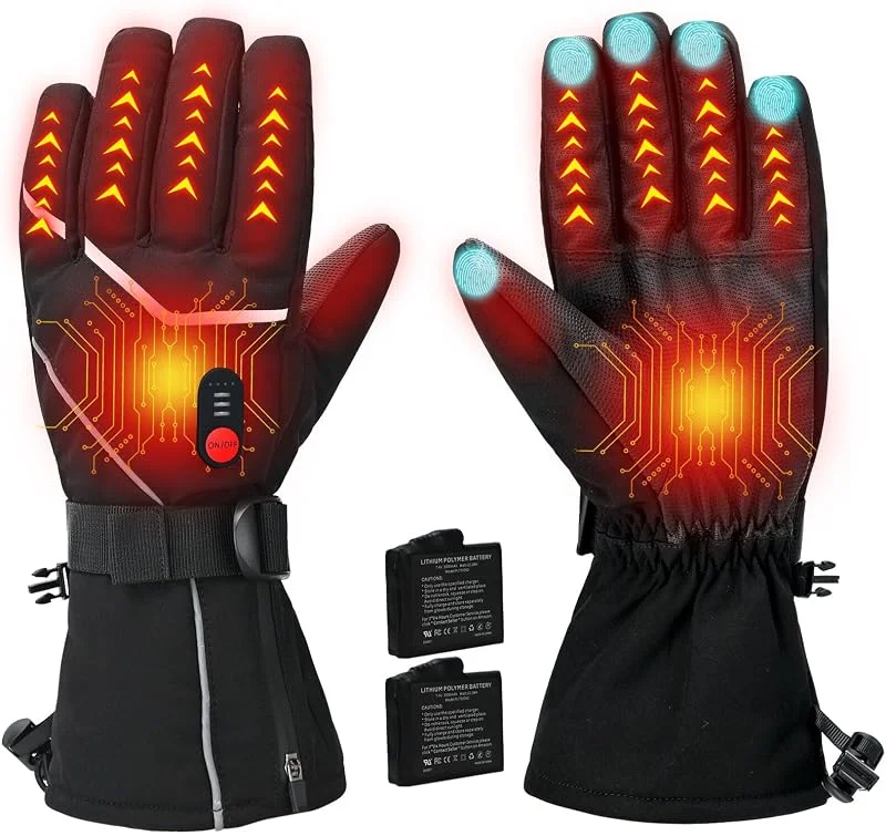 Beheizte Handschuhe, 3 beheizte, temperaturverstellbare Touchscreen-Handschuhe, wiederaufladbare, 7, 4V 3000 mAh beheizte Handschuhe für Männer und Frauen, geeignet für Camping, Wandern, Skifahren(M) — Heizkleidung