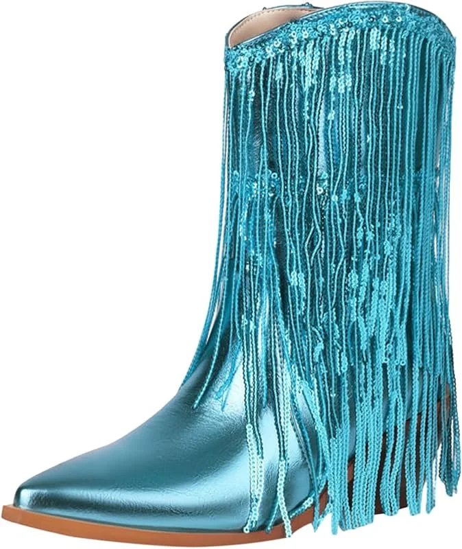 Frauen Stiefeletten Modische Muster Quaste Dekoration Starke Ferse Bequeme Winter Slip On Schuhe — Heizkleidung