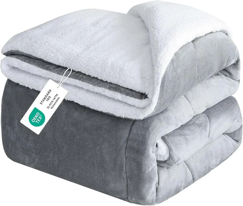 CHOSHOME Kuscheldecke Flauschig Sherpa Decke - Dicke Wolldecke, Weiche — Heizung Warmepumpe