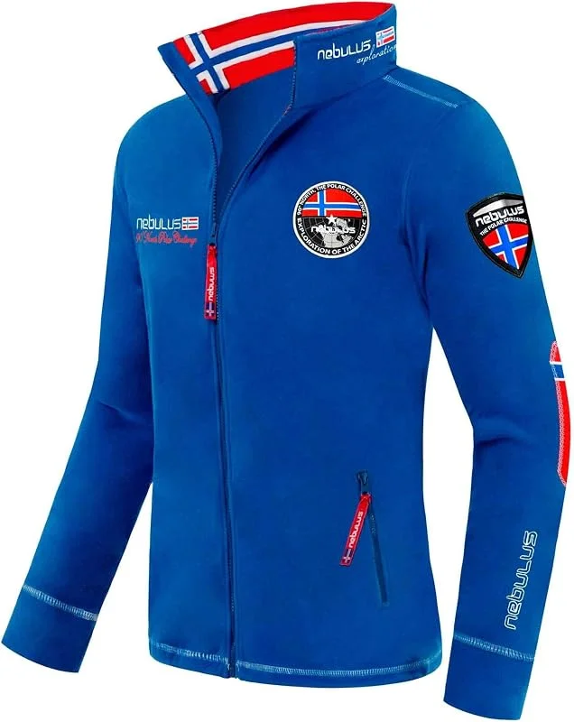 Nebulus Herren Fleecejacke EXPLORE, warme Fleece Jacke, mit langem Full-Zip Reißverschluss — Heizkleidung