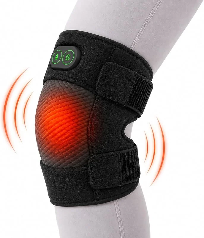 Knie Massagegerät, Beheizte Kniebandage, Schwarz, Einzelstück — Heizkleidung