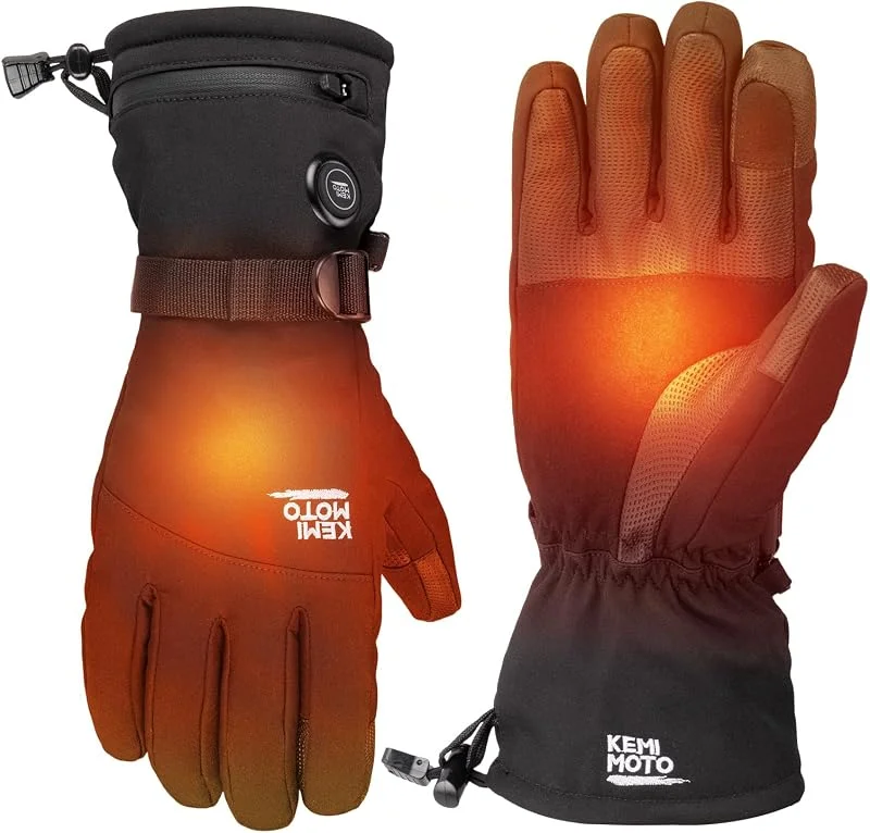 KEMIMOTO Beheizbare Handschuhe mit 2500mAh Akku, Elektrisch Winter Thermohandschuhe Herren und Damen für -10°C~ -5°C, Beheizte Winter Angelhandschuhe für Skifahren, Wandern — Heizkleidung