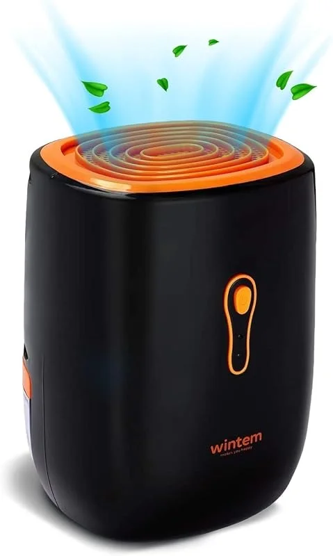 Leiser und tragbarer Luftentfeuchter für Haus und Bad, feuchtigkeitsabsorbierend mit automatischer Abschaltung, Tank 750 ml, energiesparend, ideal gegen Schimmel und Feuchtigkeit, italienische — Luftbefeuchter