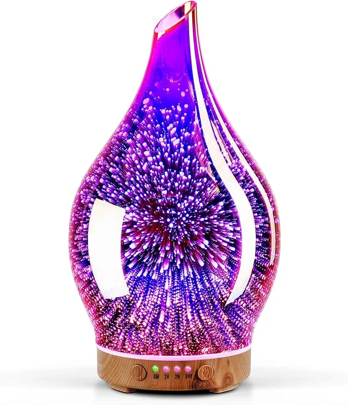 Porseme Aroma Diffuser 150ml, Handgeblasen Glas Luftbefeuchter Ultraschall