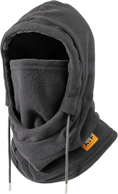 Thermo Fleece Sturmhauben Winter, Winddichte Balaclava Gesichtsmaske, Warme Fleecefutter Skimaske Weicht Verstellbare Kapuze Hut Motorrad Fahrrad für Herren Damen Outdoor Skifahren — Heizkleidung