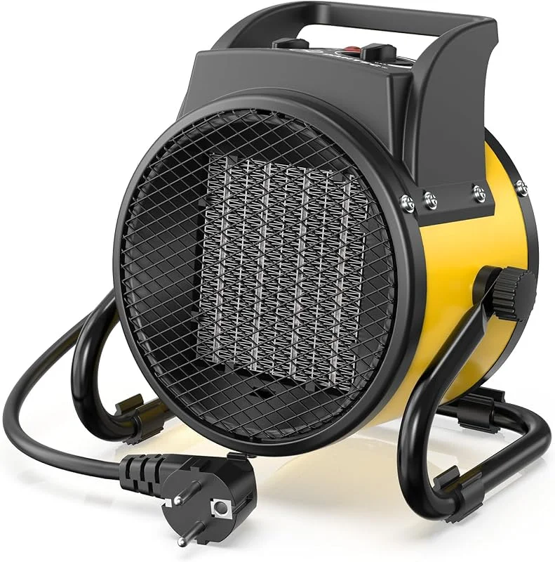 DAHTEC Elektro Heizlüfter 2000 Watt Keramik mit Thermostat, 2 Heizstufen — Heizung Warmepumpe