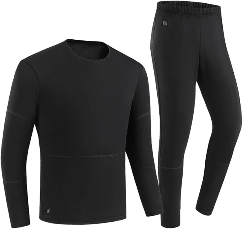 Beheizbares Thermounterwäsche-Set für Herren mit 28 Heizzonen, Outdoor-Sportunterwäsche, beheizbares Hemd und Hose — Heizkleidung