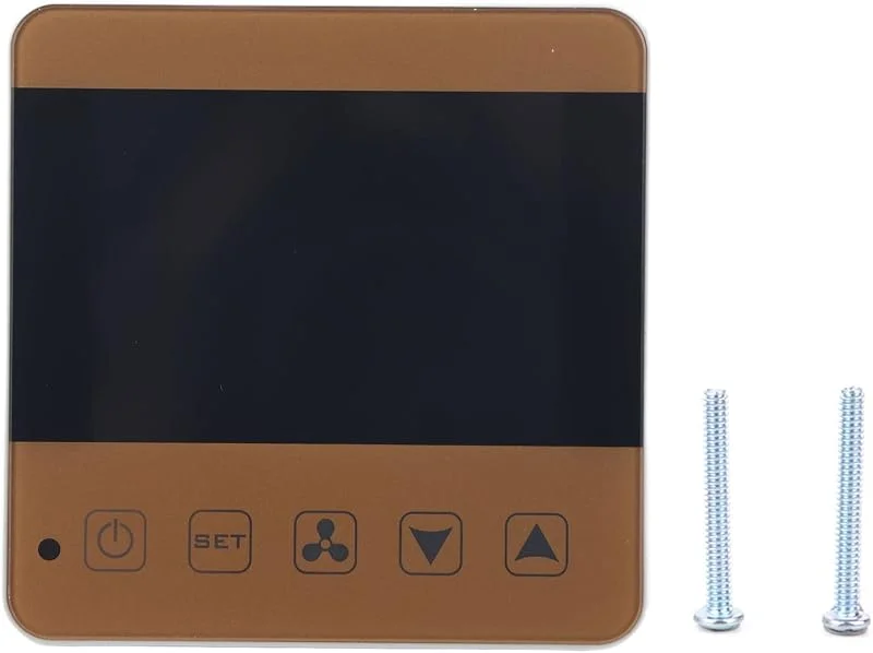Raumthermostat Digital mit LCD Display, Fan Coil Thermostat für Zentrale Klimaanlage, Programmierbarer Temperaturregler mit 3 Geschwindigkeiten (Auto, Hoch, Mittel, Niedrig), AC200-240V — Heizung Warmepumpe