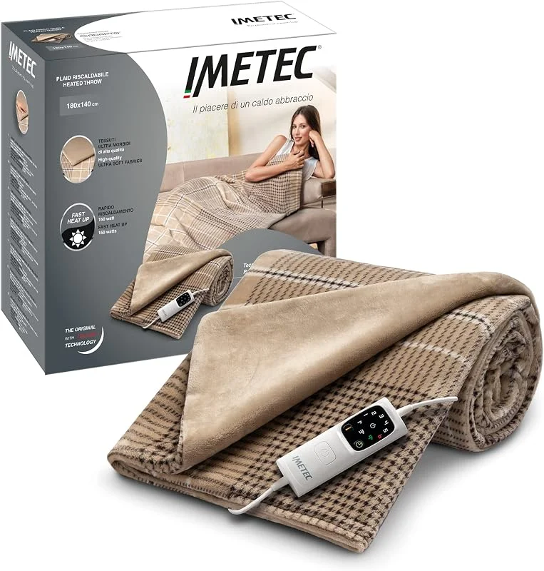 Imetec Adapto Elegance, Heizdecke, Wärmedecke, 180x140 cm, weicher Stoff, Energieeinsparung, Adapto-Technologie, schnelles Aufheizen, 6 Temperaturen, waschbar — Heizung Warmepumpe