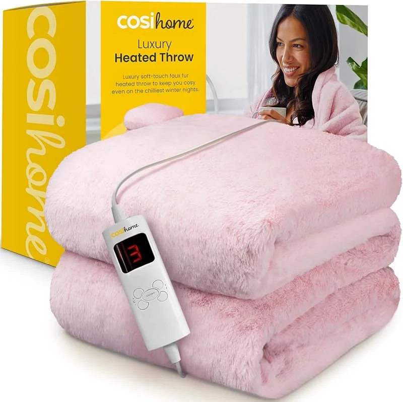 Cosi Home Heizdecke mit Abschaltautomatik 180x130 cm, Wärmedecke, Rosa — Heizung Warmepumpe