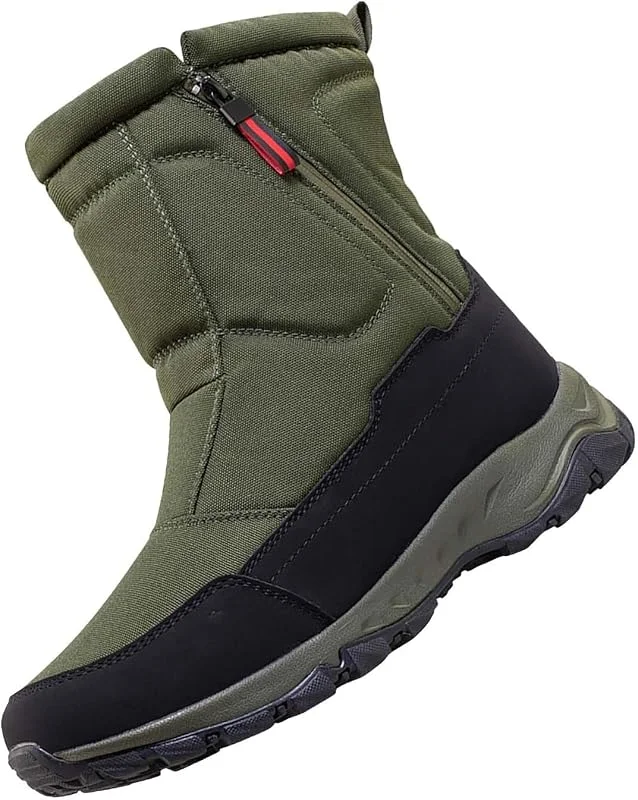 Herren Warm gefütterte Schneestiefel Winterstiefel Herren Barfußschuhe Winterschuhe Wanderschuhe Stiefeletten Rutschfest Trekkingschuhe Stiefel Men Outdoor Wanderstiefel Leichte Boots — Heizkleidung