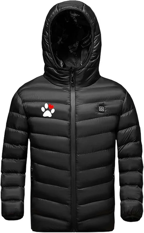 KQIVAM Kinder Beheizte Jacke mit 3 Zonen Warme Jacke Heizjacke mit Kapuze Beheizbare Kapuzenjacke Kinder Elektrische USB Beheizte Coat für Jungen und Mädchen Mantel Kinder Heizjacke — Heizkleidung