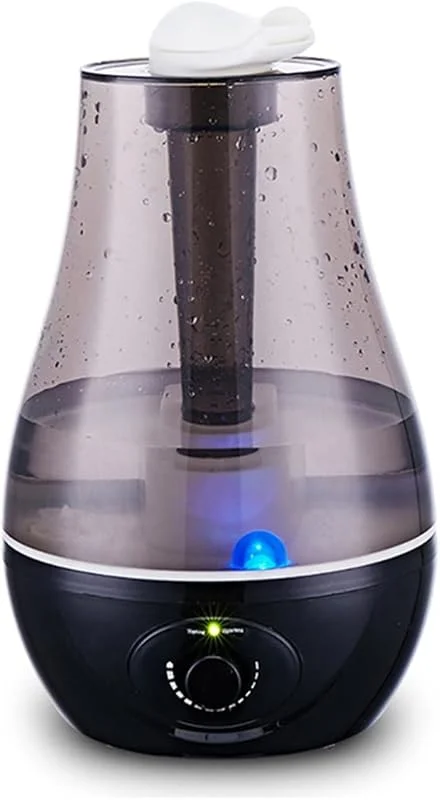Luftbefeuchter 3000 ML Ultraschall Luftbefeuchter Doppelsprüher Nebel Nebelhersteller Ätherisches Öl Diffusor 7 Farbe LED Aroma Diffusor Aromatherapie Raumluftbefeuchter (Color : Schwarz)