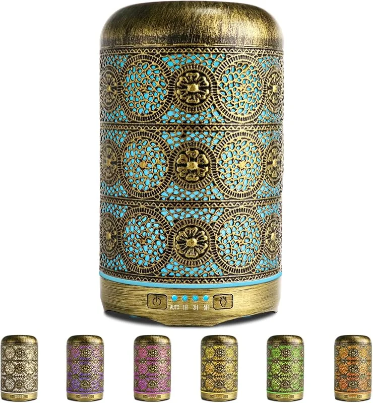 SALKING Aroma Diffuser, 260ml Metall Aromatherapie Diffusor 7 LED Licht — Luftbefeuchter