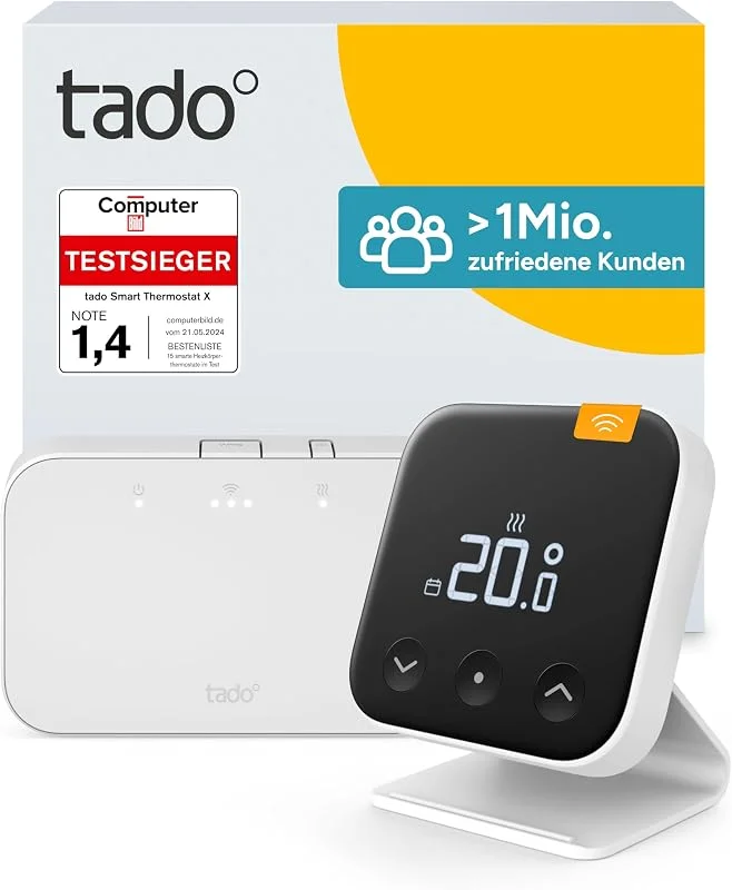 tado° Kabelloses Smartes Thermostat X – Starter Kit mit Standfuß — Heizung Warmepumpe