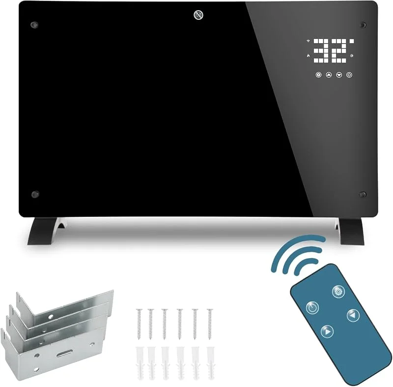 Ikodm Elektroheizung 2000W, Konvektor Heizung, Elektroheizkörper, Standgerät Elektrisch Heizkörper, Infrarotheizung mit Fernbedienung Thermostat & App-Steuerung, Wandmontage, Energiesparend Leise — Heizung Warmepumpe