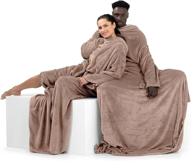 DecoKing Decke mit Ärmeln Geschenke für Frauen und Männer 150x180 cm Lazy — Heizung Warmepumpe