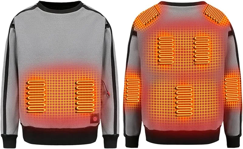 Battnot Beheizbare Hoodie Damen Beheizbare Pullover Herren Damen Langarm Baumwolle Beheizte Kapuzenpullover USB Elektrisch Beheizbare Sweatershirt mit Kapuze Erwachsene Bluse Tops Mantel mit Heizung — Heizkleidung