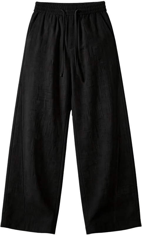 Leinenhose Herren Jogginghose Chino Hose Wide Leg Sporthose Freizeithose — Heizkleidung