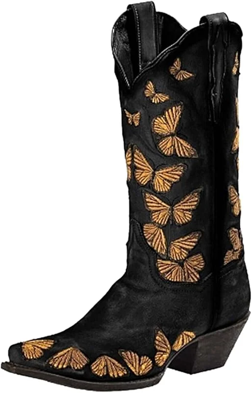 Stiefel Schuhe Frauen Mode Casual Square Heels Langer Knöchel Slip On — Heizkleidung