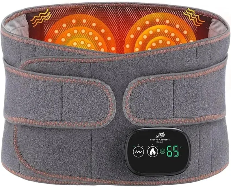 Lalano’S Cosmetics Wärmegürtel mit Vibrations- & Rotlichtfunktion – Infrarot-Heizgurt mit 3 Heizstufen & 3 Vibrationsintensitäten, kabellos, 5000 mAh Akku, Touch-Steuerung, schmerzlindernd — Heizkleidung