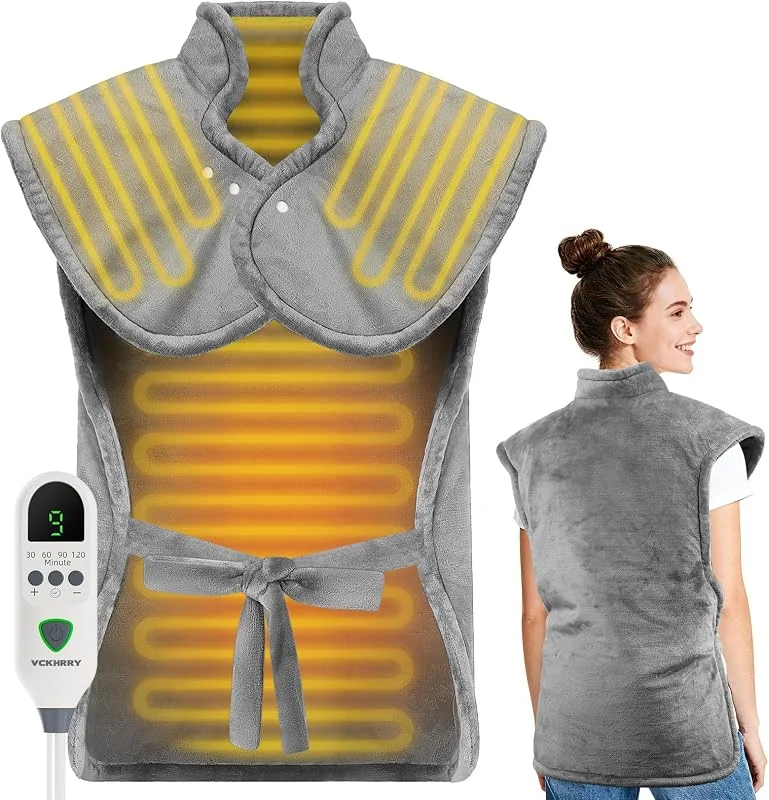 Heizkissen für Rücken Schulter Nacken 60 x 100cm, 9 Heizstufen — Heizung Warmepumpe