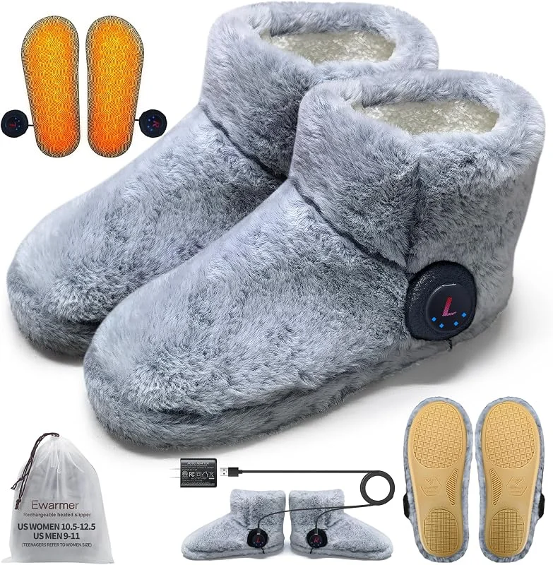 Premium Beheizte Hausschuhe Indoor für kalte Füße, wiederaufladbare Socken — Heizkleidung