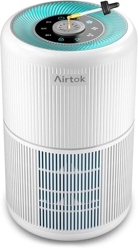AIRTOK Luftreiniger mit Aromatherapie Funktion, Luftreiniger Allergiker 4-Stufen Luftfilter kann 99, 97% Staub, Pollen und andere ultrafeine Partikel, H13 HEPA Air Purifier mit 3 Geschwindigkeitsstufen — Luftbefeuchter