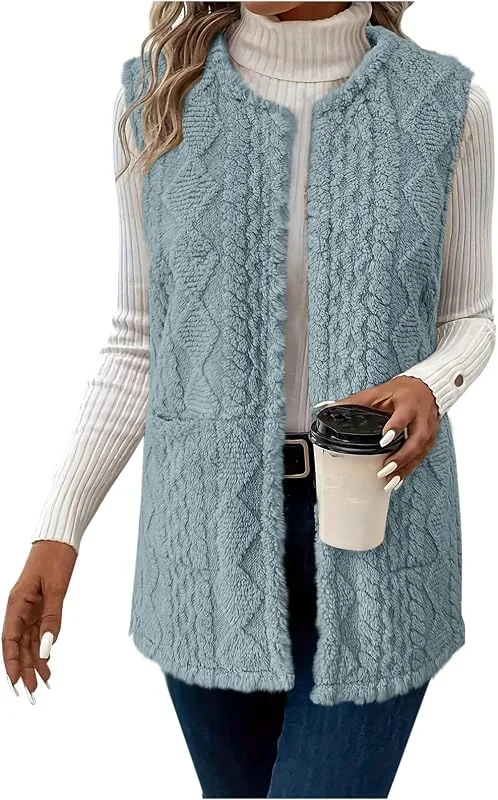 Fleeceweste Damen äRmellose Teddy Weste Warm Teddyjacke Outdoor Fleecejacke — Heizkleidung