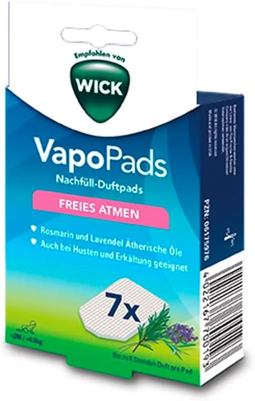 Wick VapoPads Rosmarin & Lavendel – Pads mit ätherischen Ölen – 7er-Pack – Passen zu unseren Luftbefeuchtern, Inhalatoren & Diffusoren – Setzen lindernde Dämpfe frei – WBR7 — Hautpflege
