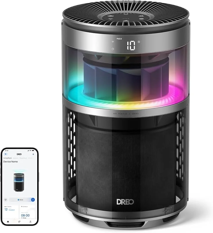 DREO Smart Luftreiniger 530S für Schlafzimmer, CADR 221 m³, h — Luftbefeuchter