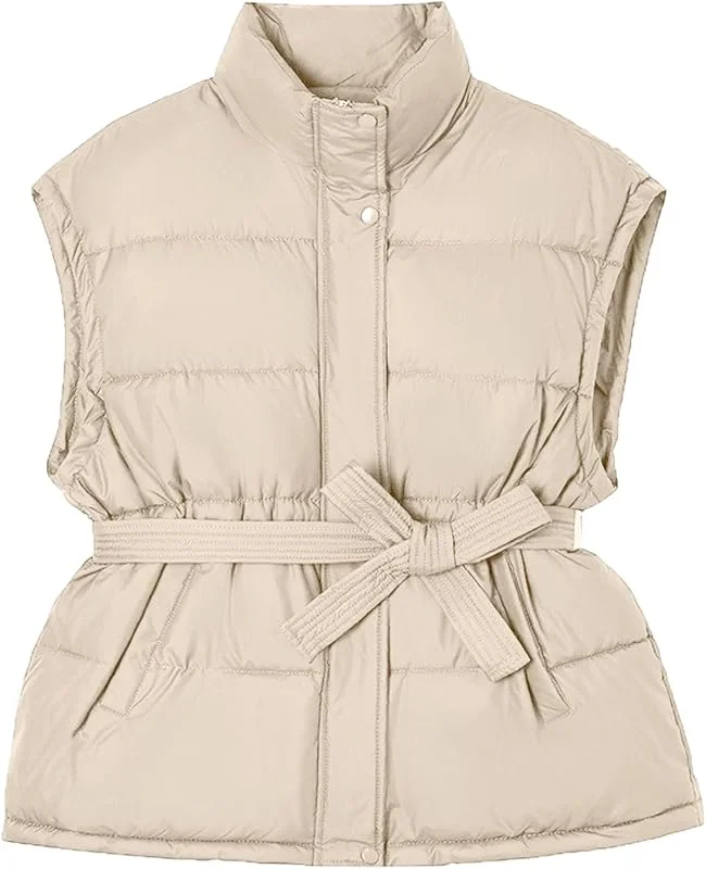 Generisch Weste Damen Winter Steppweste Damen Leicht Winterjacke Warm Ärmellos Daunenweste Stehkragen Tailliert Übergangsjacke Elegant Dicke Damenweste Reissverschluss Steppjacke Outdoor Westen — Heizkleidung