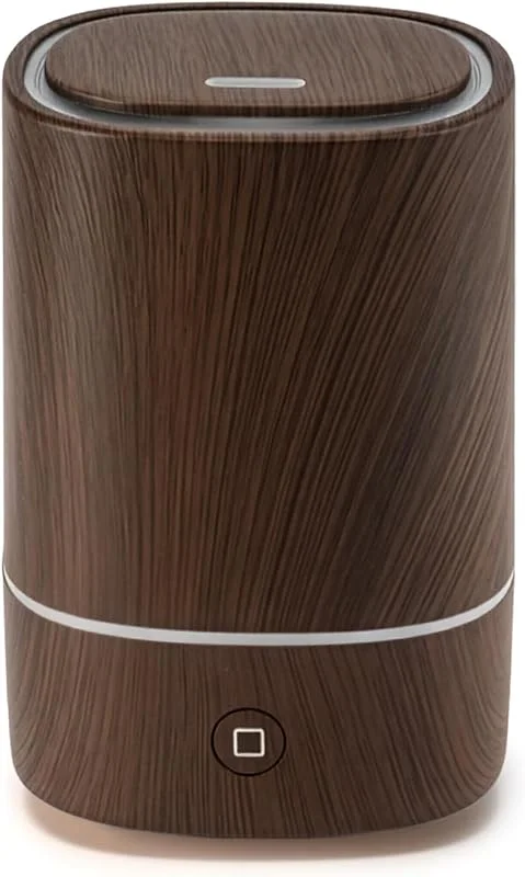 Youyijia Aroma Diffuser für Ätherische Öle, 125 ml Ultraschall Diffusor mit Luftbefeuchter & 7 Farben LED, Holzoptik Design, Automatische Abschaltung, Leiser Duftdiffusor für Schlafzimmer (Braun)