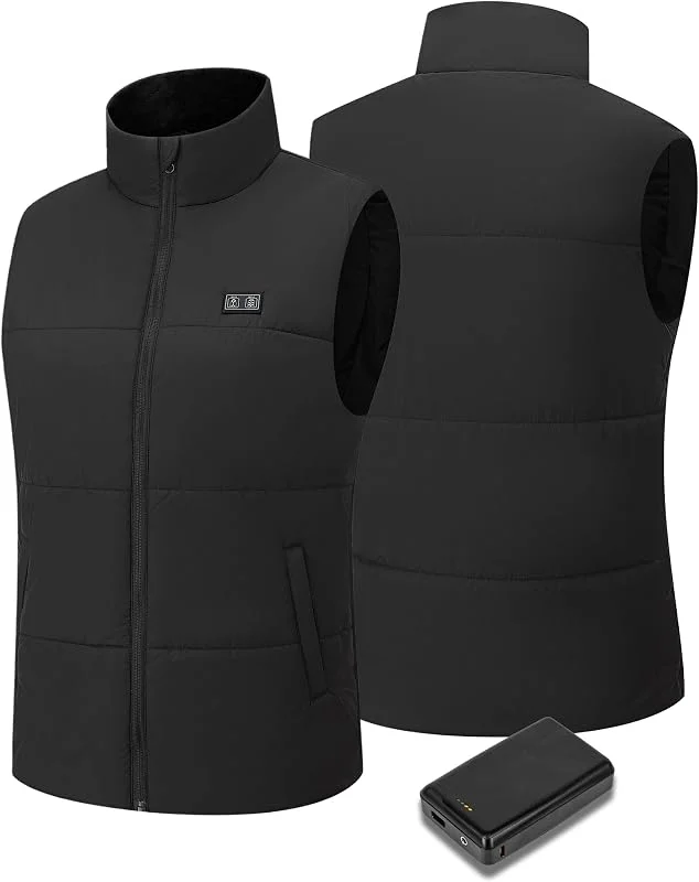 7, 4V Beheizbare Weste für Herren und damen mit 20000mAh Akku, bis zu 12 Stunden schnelles Aufheizen, Heizgilet mit 15 Heizbereichen – Ideal für Radfahren, Camping und Arbeiten im Winter — Heizkleidung