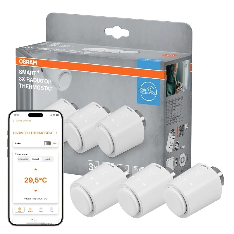 OSRAM SMART+ WiFi Heizkörperthermostat weiß, 3er-Pack — Heizung Warmepumpe