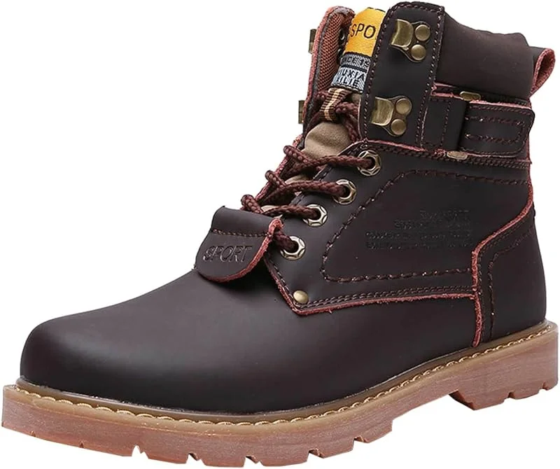 Winterschuhe Herren Winterstiefel Gefüttert Boots Schneestiefel Herren Rutschfest Stiefeletten für Outdoor Männer Winterboots Schnürstiefeletten Hohe Wanderschuhe — Heizkleidung