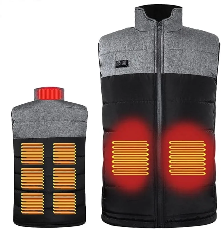 Beheizte Weste, Jagdweste Winter Outdoor Heizjacke Selbsterwärmende 9-Zonen-Heizweste USB-Heizjacke(M) — Heizkleidung
