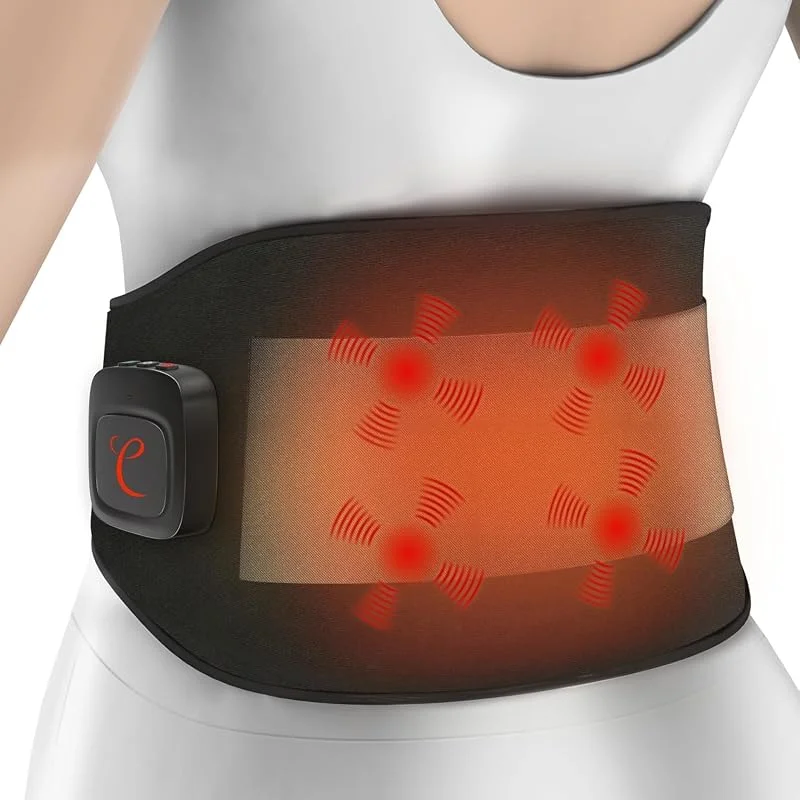 Comfytemp Infrarot Wärmegürtel Rücken Massagegerät mit Akku, 10 Wärmestufen 5 Vibrationmoden Kontrolle per Knopfdruck und App, 27X155cm Groß Kabellos Heizgürtel Abschaltautomatik Rückenwärmer XXL — Heizkleidung